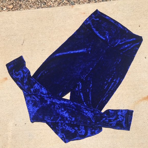 J2 LOVE Blue Velvet Leggings - Picture 3 of 4